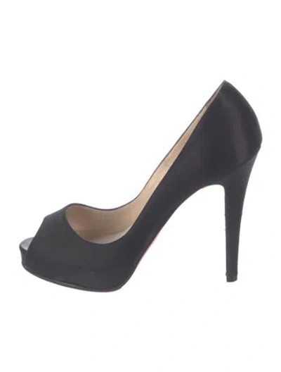 Pre-owned Christian Louboutin Satin Pumps In Black