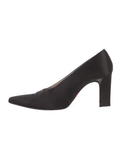 Pre-owned Christian Louboutin Satin Pumps In Black
