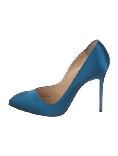 Pre-owned Christian Louboutin Satin Pumps In Blue