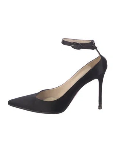 Pre-owned Christian Louboutin Satin Pumps In Blue