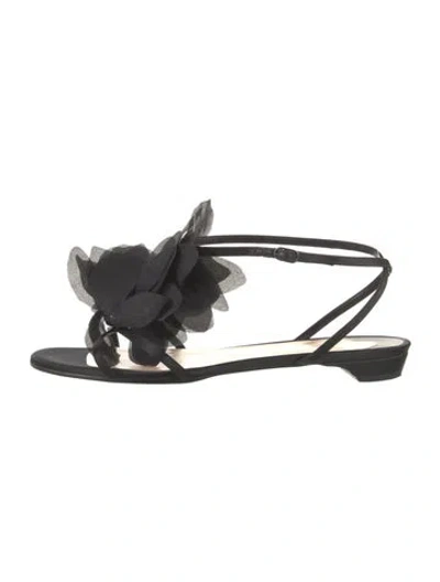 Pre-owned Christian Louboutin Satin Sandals In Black