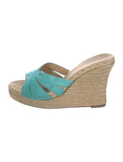 Pre-owned Christian Louboutin Scalloped Accent Espadrilles In Neutral