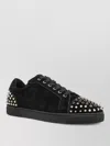 Christian Louboutin Seavaste 2 Leather Sneakers Eyelet Studs In Black