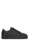 Christian Louboutin Men Louis Junior Spikes Borchie Punta Sneaker In Black
