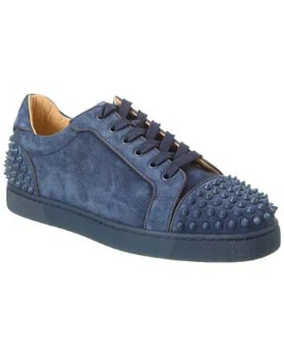 Pre-owned Christian Louboutin Seavaste 2 Orlato Suede Sneaker Men's In Blue