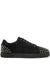 Christian Louboutin Seavaste 2 Leather Sneakers Eyelet Studs In Black