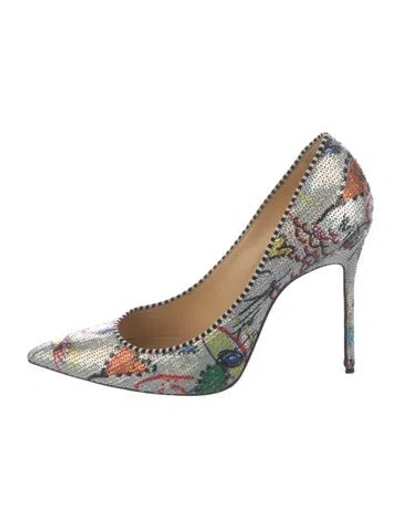 Pre-owned Christian Louboutin Sequins Graphic Print Pumps