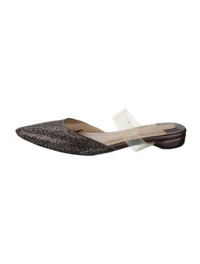 Pre-owned Christian Louboutin Sequins Patterned Flats In Black