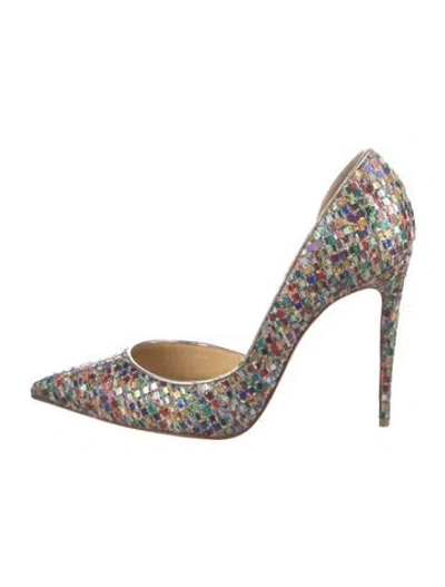 Pre-owned Christian Louboutin Sequins Patterned Pumps In Green