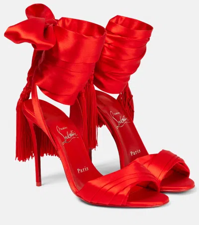 Christian Louboutin Sevillana 100 Crêpe Satin Sandals In Red