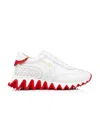 Christian Louboutin Loubishark Calfskin Sneakers In White