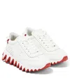 Christian Louboutin Mini Shark Leather Sneakers In White