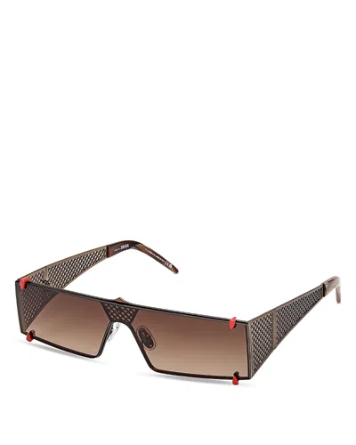 Christian Louboutin Shield Metal Sunglasses In Brown