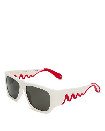 Christian Louboutin Shield Sunglasses, 141mm In White