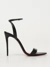 Christian Louboutin Miss Z Leather Red Sole Ankle-strap Sandals In Black