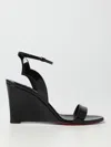 Christian Louboutin Zeppa Chick 85 Patent Wedge Sandal In Schwarz