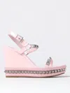 Christian Louboutin Pyraclou 110 Wedges In Rose-pink Patent Leather In Pink