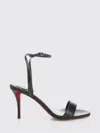 Christian Louboutin Miss Z Leather Red Sole Ankle-strap Sandals In Black