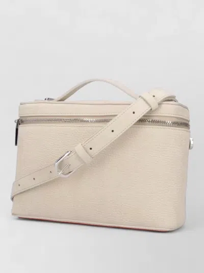 Christian Louboutin Shoulder Bag Textured Finish Top Handle In Neutral