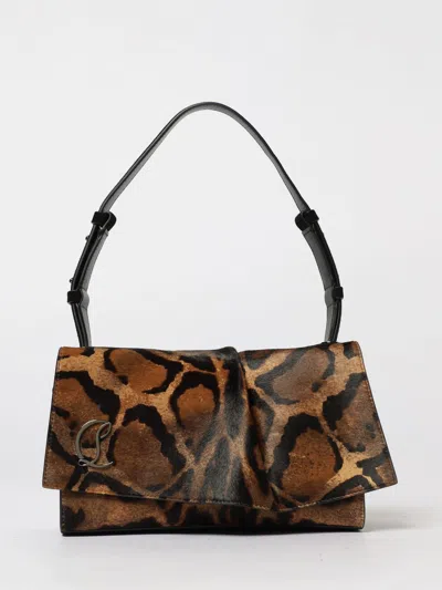 Christian Louboutin Shoulder Bag Woman Brown In Animal Print