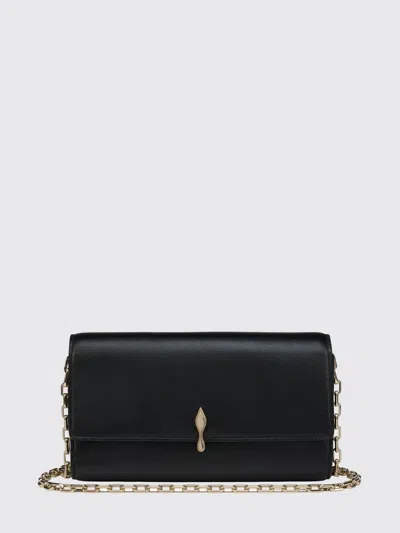Christian Louboutin Bettina Wallet On Chain In Black Nappa Leather In Pink