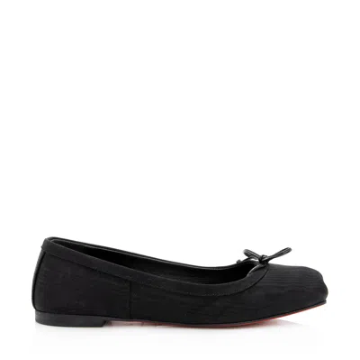 Christian Louboutin Mamadrague Velour Red Sole Ballerina Flats In Black