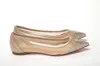 Christian Louboutin Silver Flat Point Toe Crystals Shoe In Silver