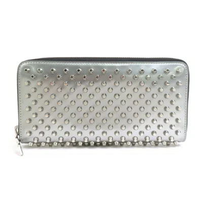 Pre-owned Christian Louboutin Silver Patent Leather Long Wallet (bi-fold) ()