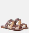 Christian Louboutin Simple Bille Embellished Leather Sandals In Brown