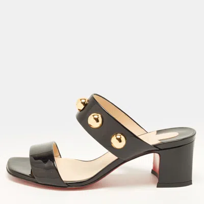 Pre-owned Christian Louboutin Simple Billi Size 36 Black Patent Leather Slide Sandals