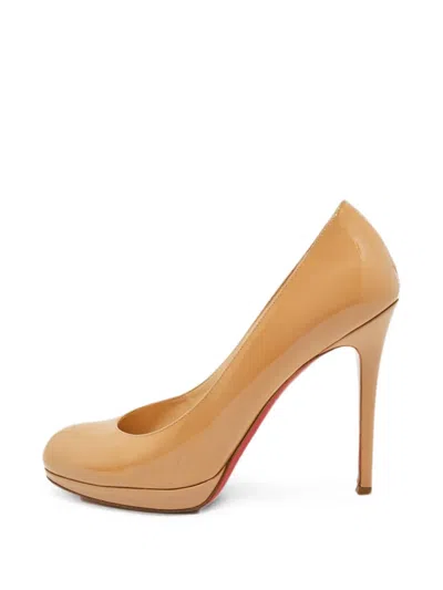 Pre-owned Christian Louboutin Simple Platform Pumps In Neutrals