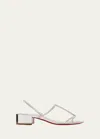 Christian Louboutin Simple Queenie Slide Sandal In Silver