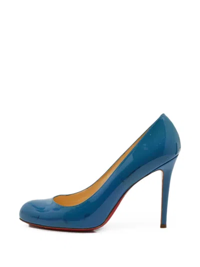 Pre-owned Christian Louboutin Simple Round-toe Pumps In Blue