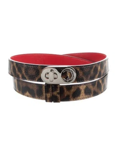 Pre-owned Christian Louboutin Skinny Leather Belt In Black
