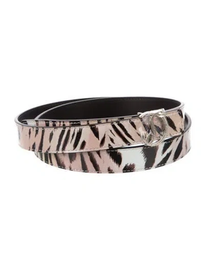 Pre-owned Christian Louboutin Skinny Leather Belt In Neutral