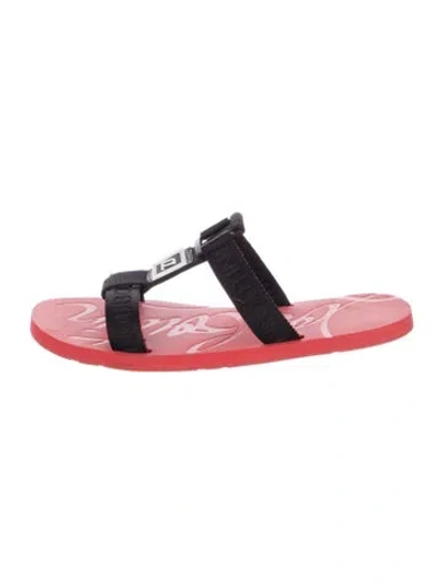 Pre-owned Christian Louboutin Slides In Black