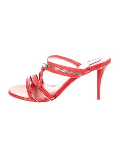 Pre-owned Christian Louboutin Slides In Red
