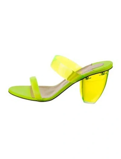Pre-owned Christian Louboutin Slides In Yellow