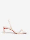 Christian Louboutin Condora Leather Red Sole Slingback Sandals In Nude