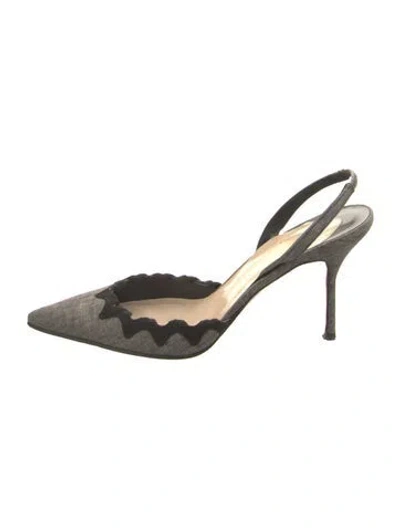 Pre-owned Christian Louboutin Slingback Pumps In Gray