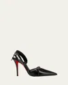 Christian Louboutin Slingyzip 100 Leather Slingback Pumps In Black