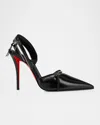 Christian Louboutin Slingyzip 100 Leather Slingback Pumps In Black