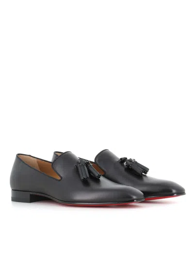 Christian Louboutin Slipper With Tassels Dandelion Flat In Black