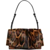 Christian Louboutin Baggy Small Gathered Leopard-print Calf Hair Shoulder Bag In Brown