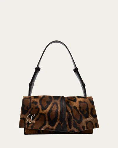 Christian Louboutin Small Baggy Shoulder Bag In Pony Hair In Brown