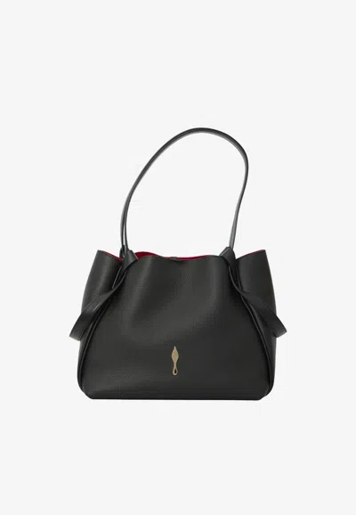 Christian Louboutin Small Bettina Hammered Leather Tote Bag In Black