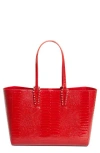 Christian Louboutin Small Cabata Soft Croc Embossed Patent Leather Tote