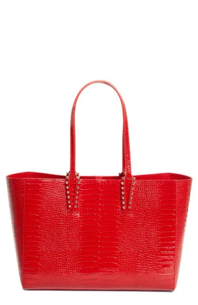 Christian Louboutin Small Cabata Soft Croc Embossed Patent Leather Tote