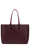 Christian Louboutin Cabata Soft Small Tote Bag In Grained Leather In Brown