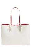 Christian Louboutin Small Cabata Soft Leather Tote In White